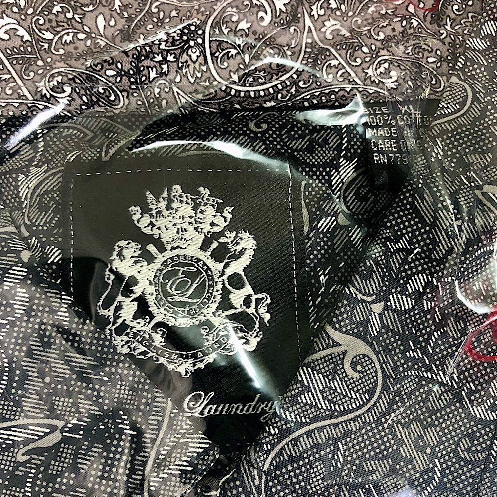 English Laundry Charcoal Paisley Woven. 100% cotton. Elegance...Pro or play. XL - Picture 2 of 4